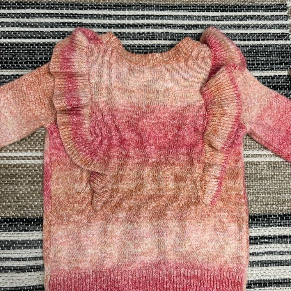 Tucker + Tate Ombre Long Sleeve Ruffled Pull Over Sweater Size 5